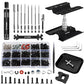 EPINON RC Car Repair Work Stand Repair Tool Set 360 Degree Rotation and 520 Pcs RC Screws Kit and RC Screwdrivers and Screws Pallet for 1/8 1/10 1/12 1/16 1/18 RC Car Crawler Truck Buggy