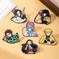 4/8Pcs Anime Demon Slayer Enamel Brooch Pins Kimetsu No Yaiba Character Tanjirou Nezuko Rengoku Metal Lapel Badge Cosplay Gift