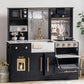 Robud Modern Wooden Play Kitchen Durable Construction with Realistic Accessories Unique Role Play Birthday Gift for Toddlers 3+