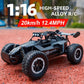 Alloy Remote Control Car, All-Terrain Electric Toy Car, 1:16 Scale Model Car, 2.4GHz R/C Off-Road Vehicle, Top Speed 20 Km/h, with Headlights and Shock Absorbers, Suitable as a Birthday Gift for Boys over 3 Years Old