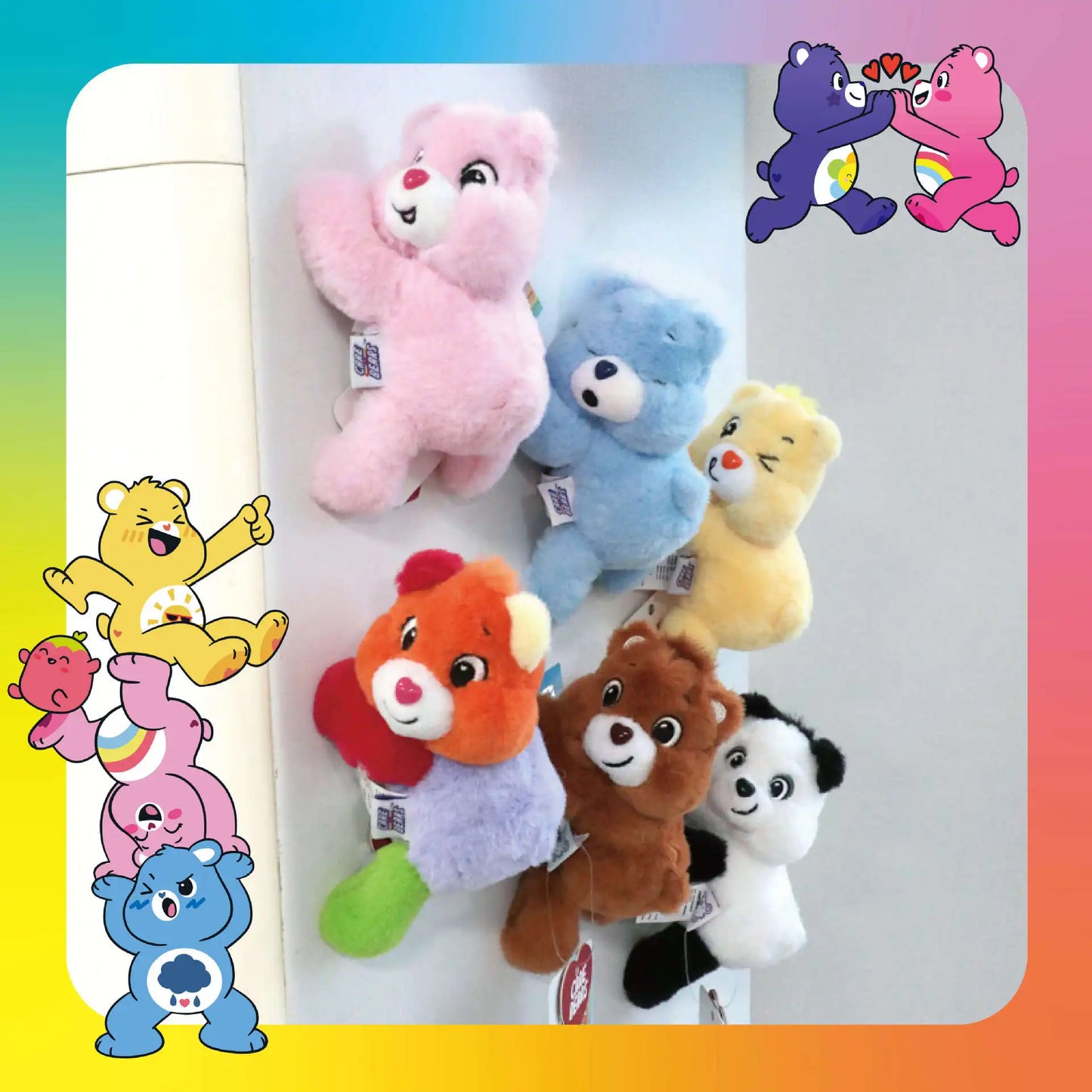 New Genuine Carebears Multifunctional Magnetic Plush Doll Keychain Pendant Cute Backpack Accessories Room Decoration