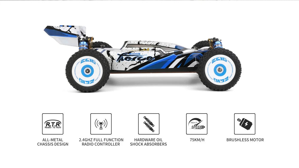 WLtoys 124017 RC Car 75KM/H 2.4G Brushless Remote Control Vehicle 4WD Electric High Speed Racing Drift Truck Toys