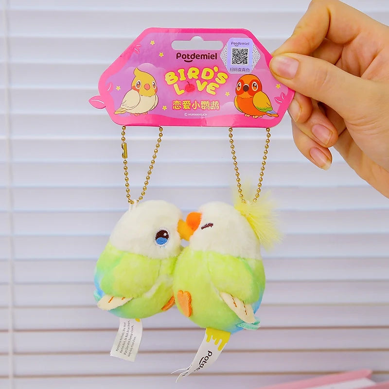 Genuine Licensed Love Parrot Creative Pendant Magnetic Pendant Plush Keychain Couple Style Girls' Backpack Decoration Love Gift