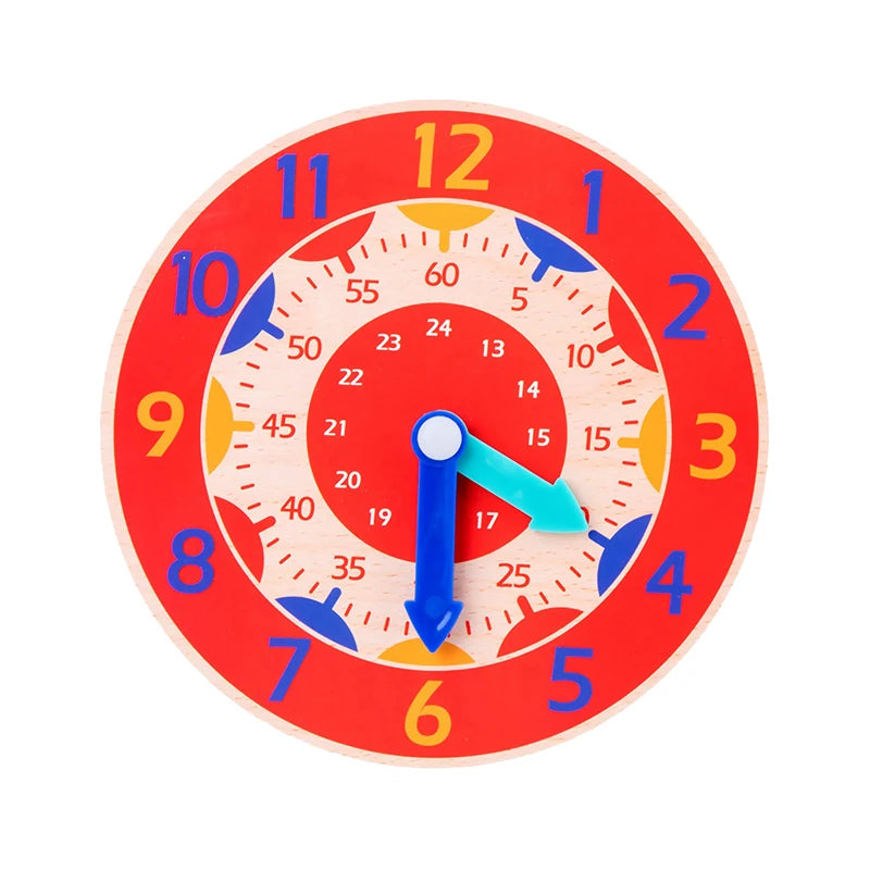 Kids Montessori Wooden Clock Toys Hour Minute Second Cognition Time Learning Teaching Aids Educational Toys for Children