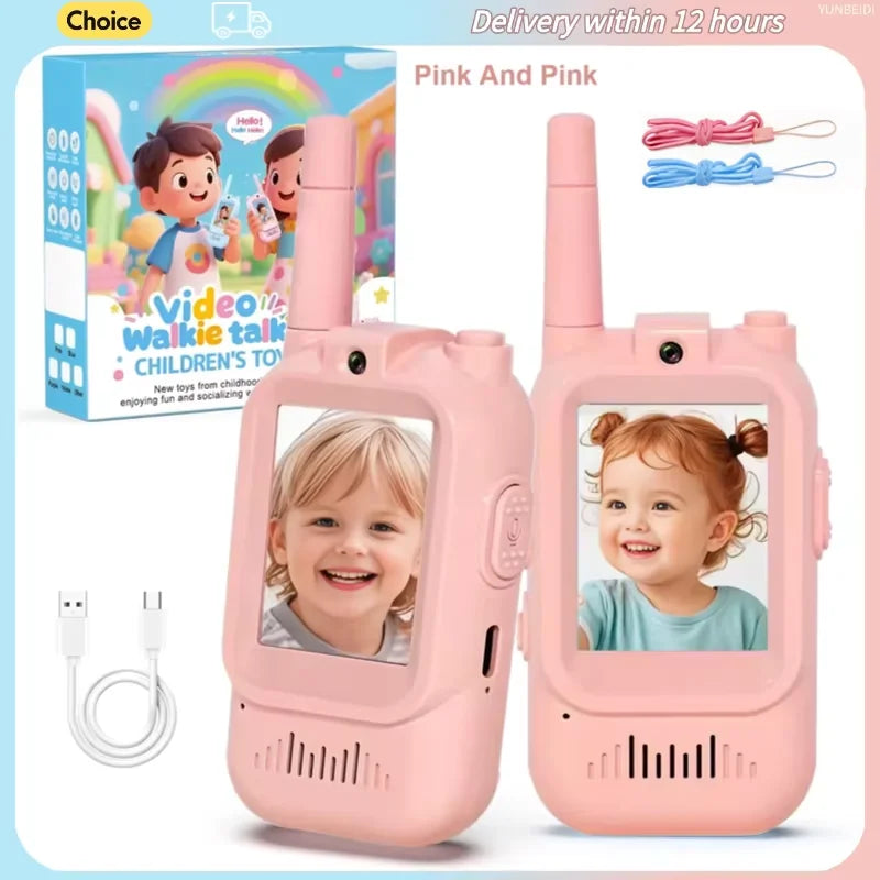 2PCS Children's Video Intercom USB Charging Indoor and Outdoor High Definition Intercom Children's Toys Birthday Gifts Ages 3-12