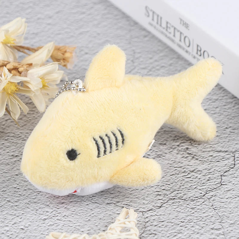 12CM  Keychain Gift Shark Plush Stuffed TOY DOLL  Kids Small Mini Cute Marine Animals Plush Toys