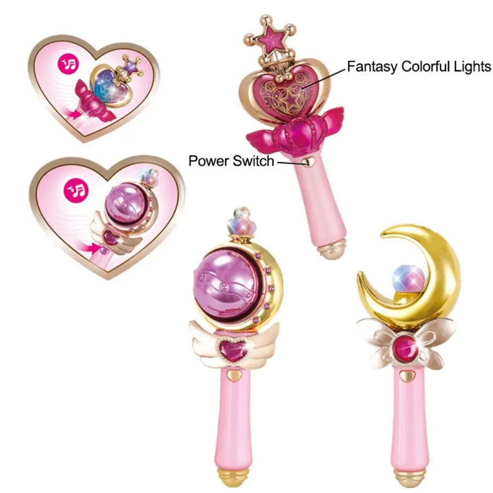 Flower Fairy Glowing Sound Effects Stars Magic Wand Children Magic Fairy Princess Costume Props Dollhouse Party Favor For Girls
