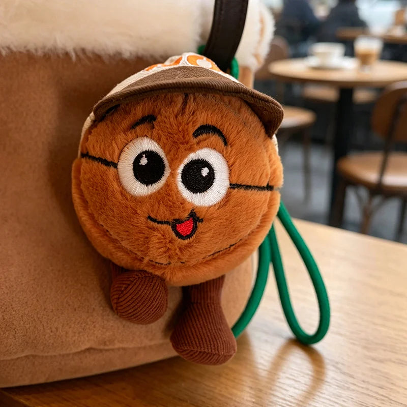 10cm Basketball Football Pendant Cowboy Style Sports Ball Stuffed Plush Dolls Keychain Backpack Hangings Gifts For Ball Fans
