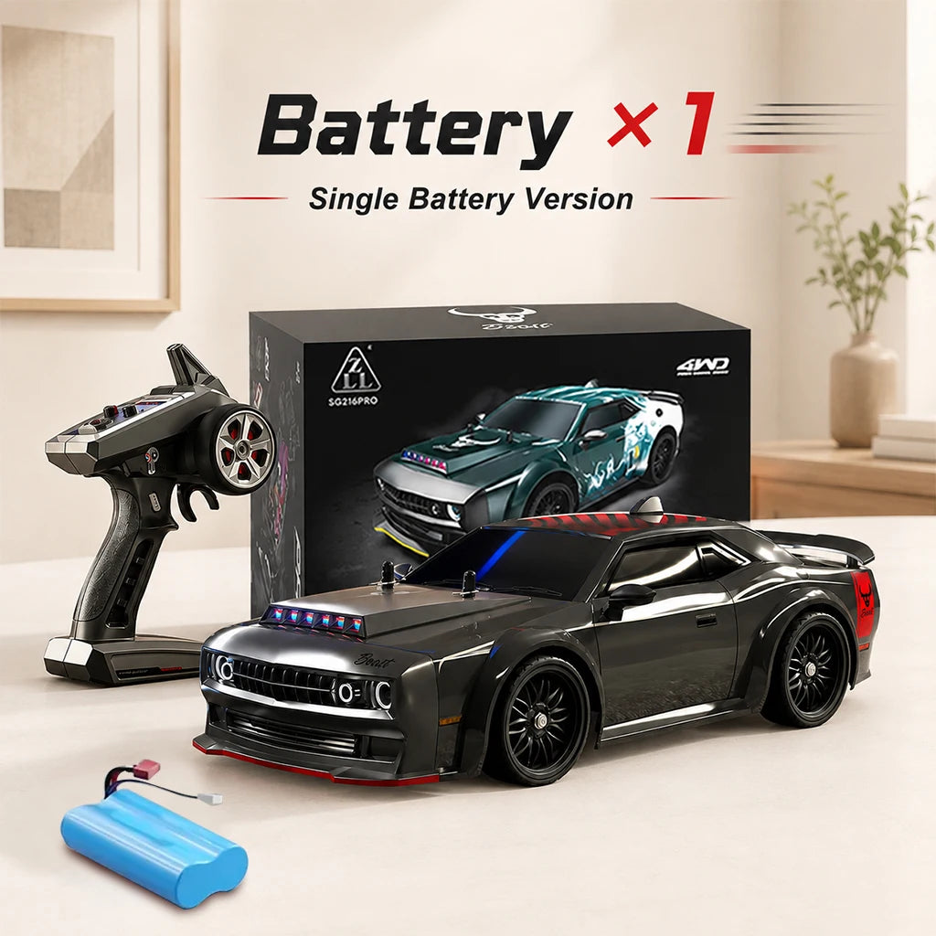 ZNLYRION Remote Control RC Drift CarToy SG216MAX 4WD 1:16 Scale 2.4G Brushless Racing Car With LED Lights for Adults