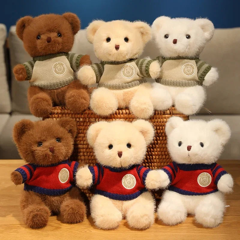 20cm Good Quality Heart Sweater Bear Plush Toys Boys Girls Lovely Cartoon Animals Stuffed Dolls  Christmas Birthday Present