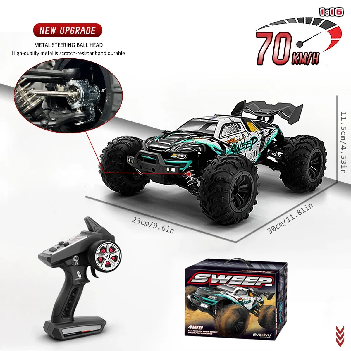 SCY 16101PRO 16102PRO RC Car Brushless 70 KM/h 4x4 Remote Control Go-Kart 2.4G Electric High-Speed Off-Road Drift Racing Toy Gift