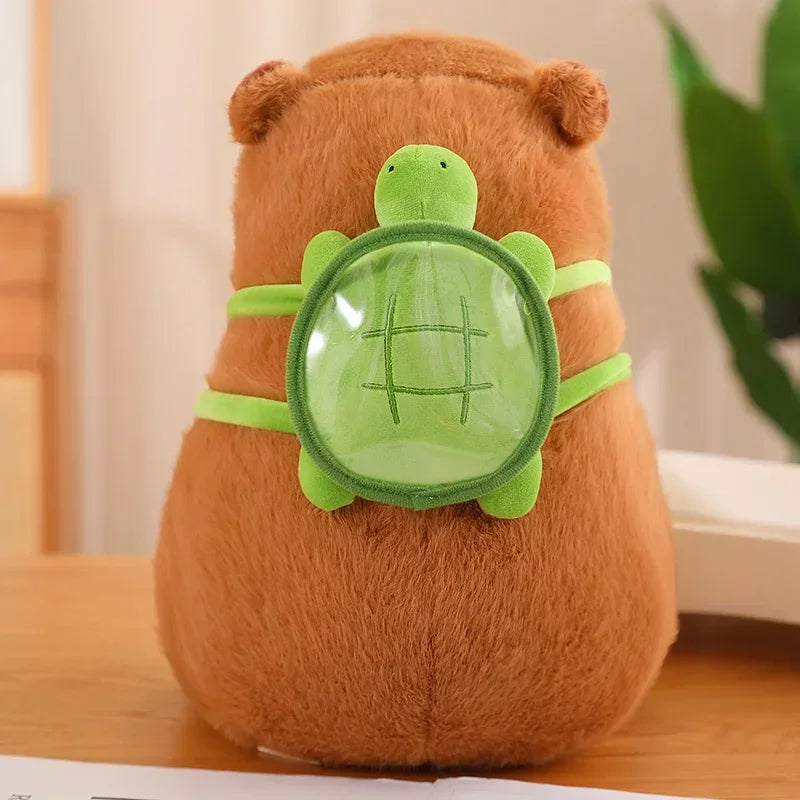 Cute Capybara Plush Toy Stuffed Animals Capibara with Turtle Backpack Kapibala Soft Doll Toys Birthday Christmas Gift
