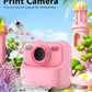 Kids Instant Print Camera Color Auto Photo Output  Cartoon Portable Design Perfect Parent Child Birthday Gift