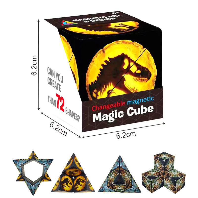 NEW Shasibo Cube Geometric Changeable Magnetic Magic Cube Anti Stress 3D Flip Puzzle Cube Kids Stress Reliever Fidget Toy Cube