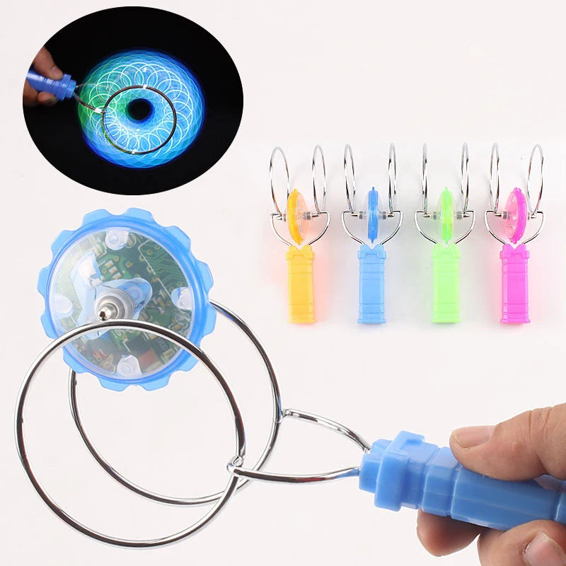 Led Magic Magnetic Orbit Spinning Top Toy Creative Hand Cranked Color Luminous Spinning Toys For Children Gifts