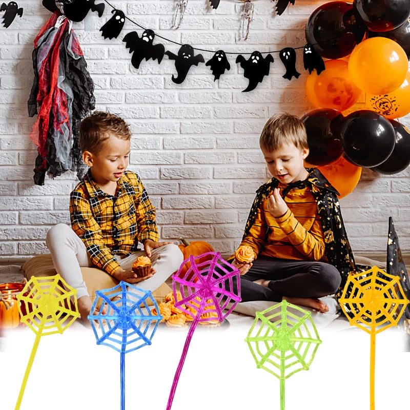 10Pcs Stretchable Climbing Spider Web Fun Sports Toy Elastic Adhesive Hand Spider Web Competitive Toys Halloween Birthday Gift