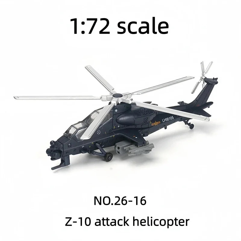 1/72 Creative Military Series AH-64/EC-665/Z-10 Helicopter Building Blocks Model Fiery Thunderbolt DIY Decor Toys For Xmas Gifts