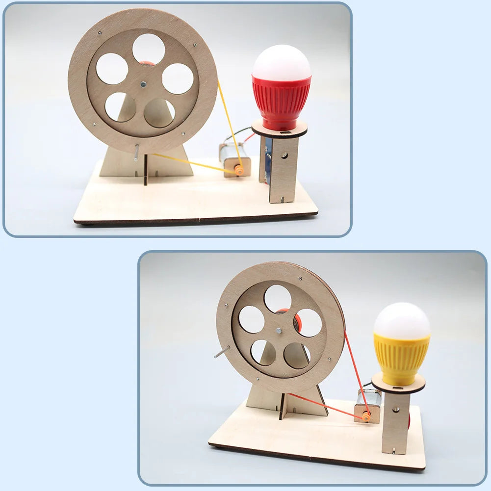 Funny DIY Mini Hand Crank Generator DIY Science Experiment Kit & Education Model Toy For Children Gift Toy Project