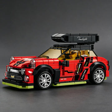 City Series Car Customization and Conversion: Travel Edition Building Block Model Car with Roof Rack—Educational Toy
