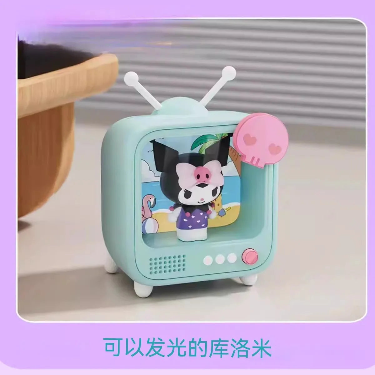 kawaii Sanrio Character TV Channel Series Luminous Night Light Toys Anime Kuromi Cinnamoroll HelloKitty Girls Desktop Ornaments