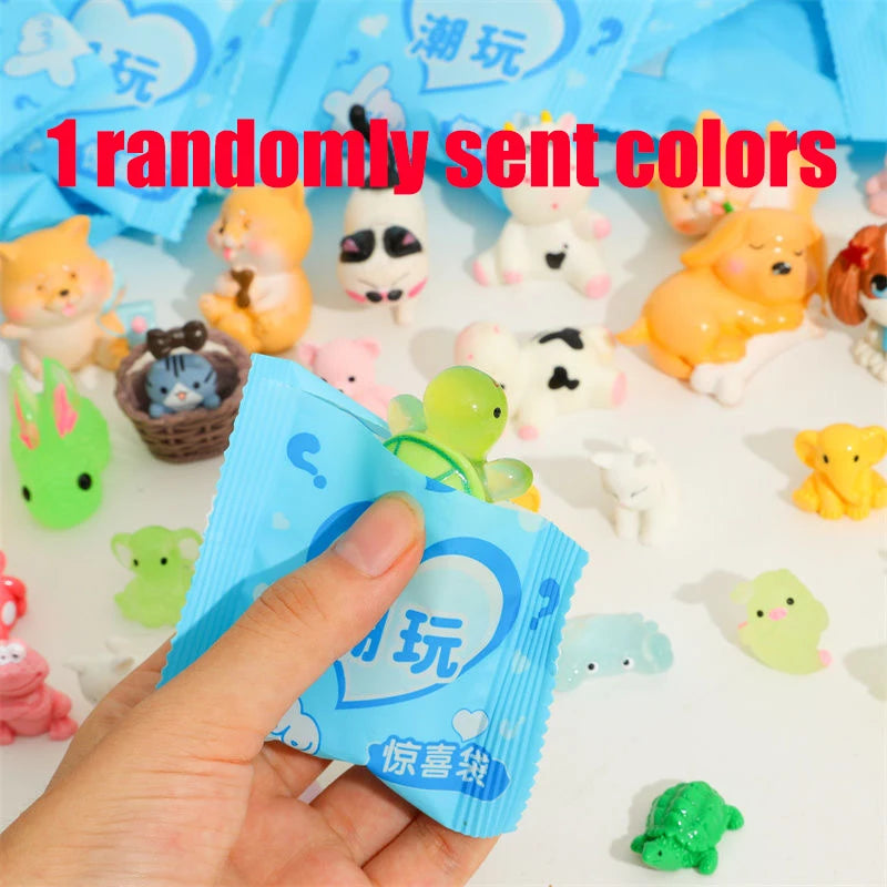 40 Pieces/Set Random Cartoon Blind Box Elephant Animal Mini Ornament Decoration Charm Resin Home Creative Children's Gift ﻿