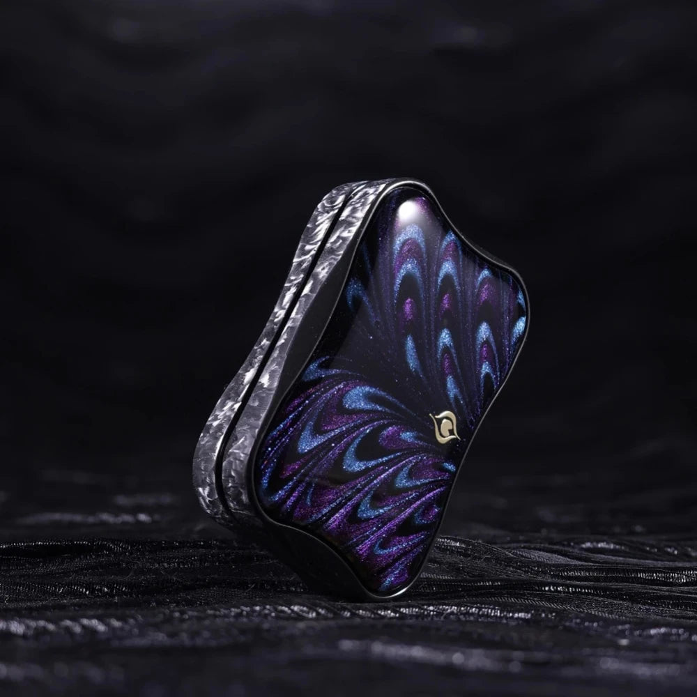 Peacock Aura Sand Slim Pro Unlimited Pushing Slider Fidget Slider Stainless Steel Titanium Zirconium Stress Relief Toy For Adult