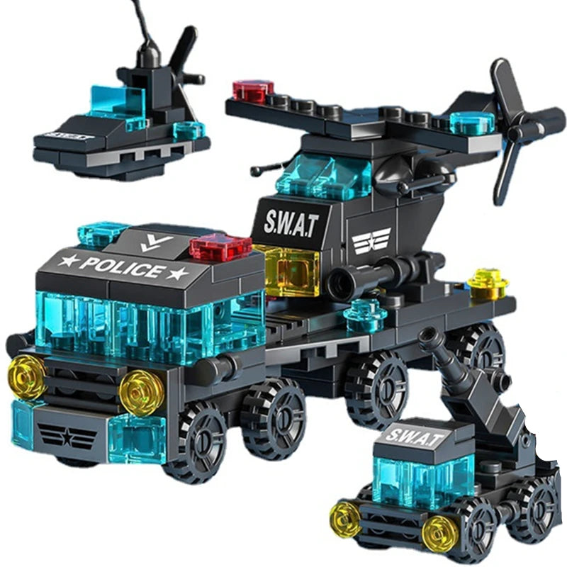 NEW Engineering Cement Mixer Engine Mini Loader Truck Special Police Car Classic Model Building Blocks Sets Bricks Toy City