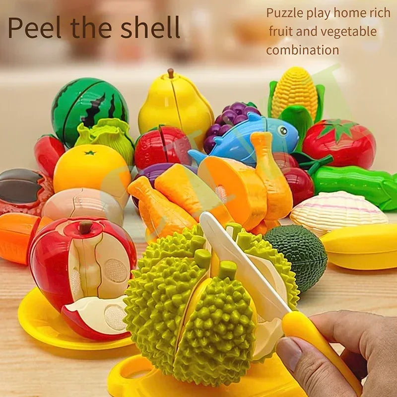 Children Toys Cutting Fruits and Vegetables Set for Kids Pretend Play Simulation Kitchen Toy Montessori Baby Toys for Girls Boys
