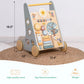 ROBOTIME ROBUD Wooden Baby Walker Baby Push Walker with Activity Center and Storage Montessori Walker Toy for Boys and Girls