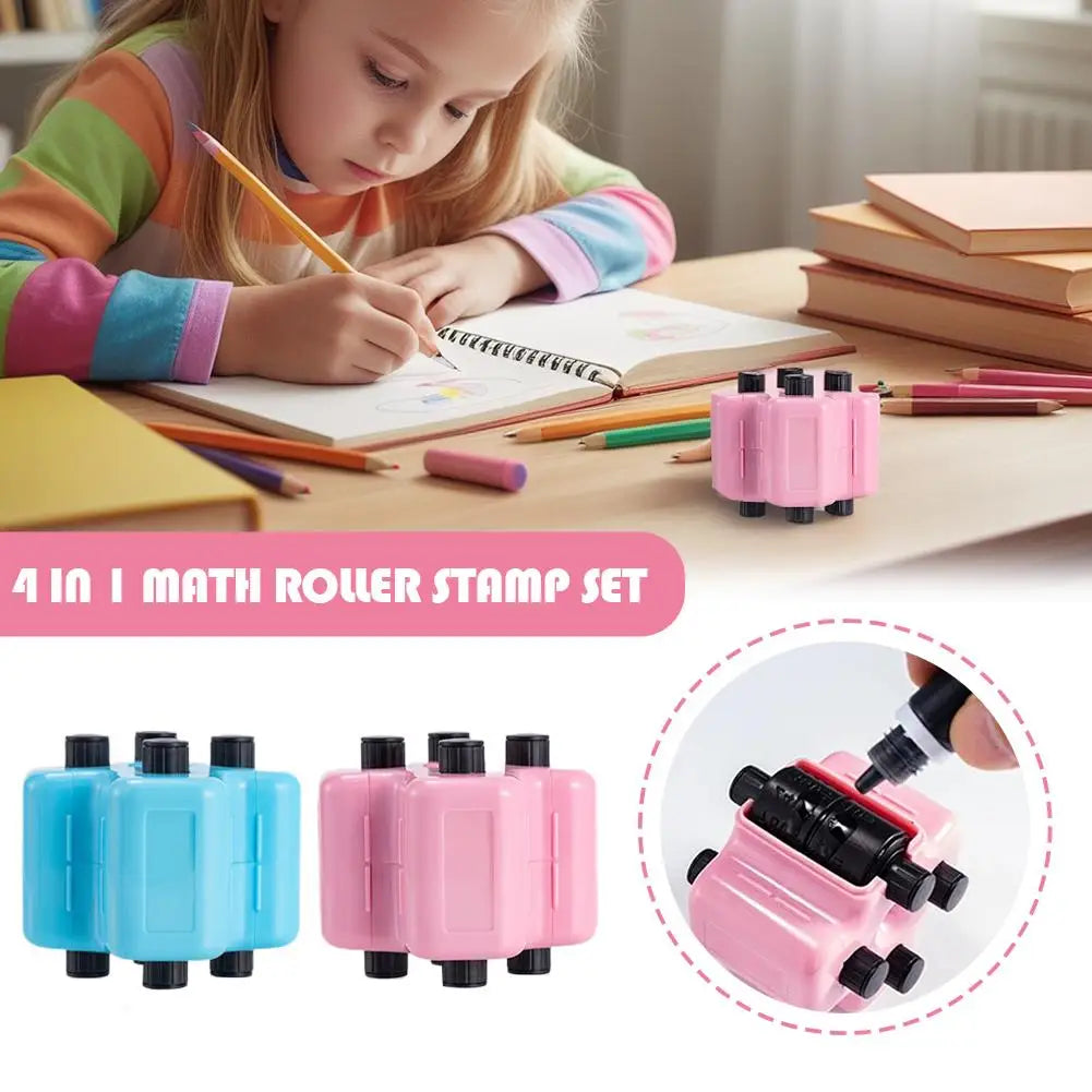 Practice Question Four In One Rolling Seal For Children's Mathematical Arithmetic Tool - Four Sided Seal