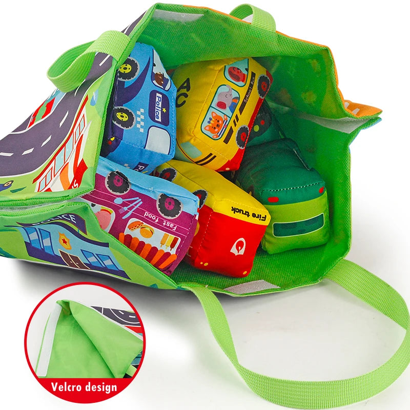 Soft Car Toy Set with Play Mat and 9pcs Vehicle for Baby Toys 12-18 Months Toddlers Car Boys and Girls Education Toys