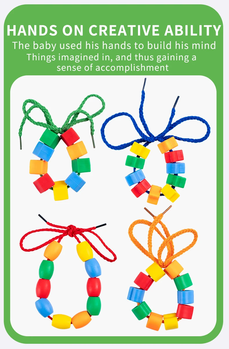 Beaded Diy Handmade Puzzle Wearing Beads Building Blocks EarlyEducation Geometry Shape Bracelet Toy