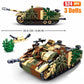 SLuban MOC WW2 Series Normandy Landing P-51 Mustang Fighte Building Blocks Higgins Landing Craft Modle Bricks Tank Toys For Kids