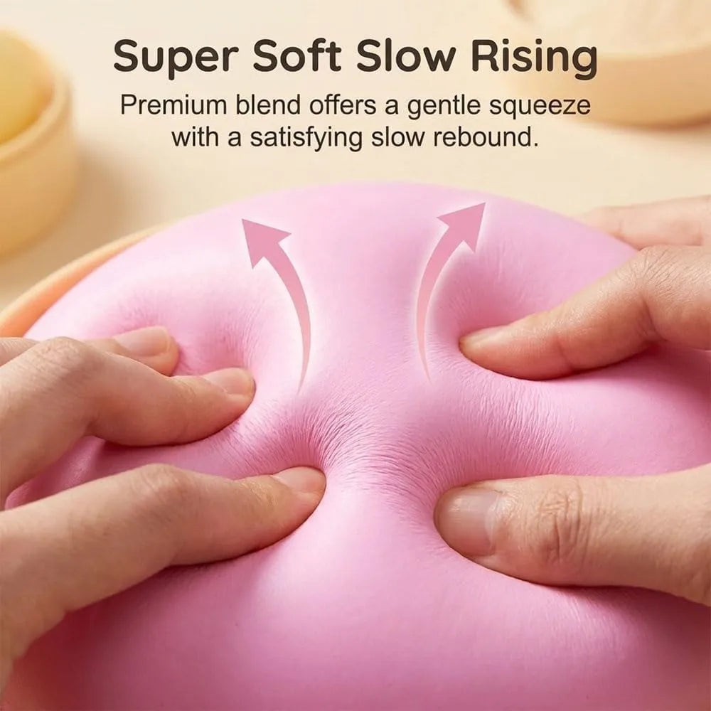 16cm Extra Large Big Dumplings Squeeze Toy with Steamer Soft Squeeze Toy Slow Resilience Fidget Squeeze Decompression Dough