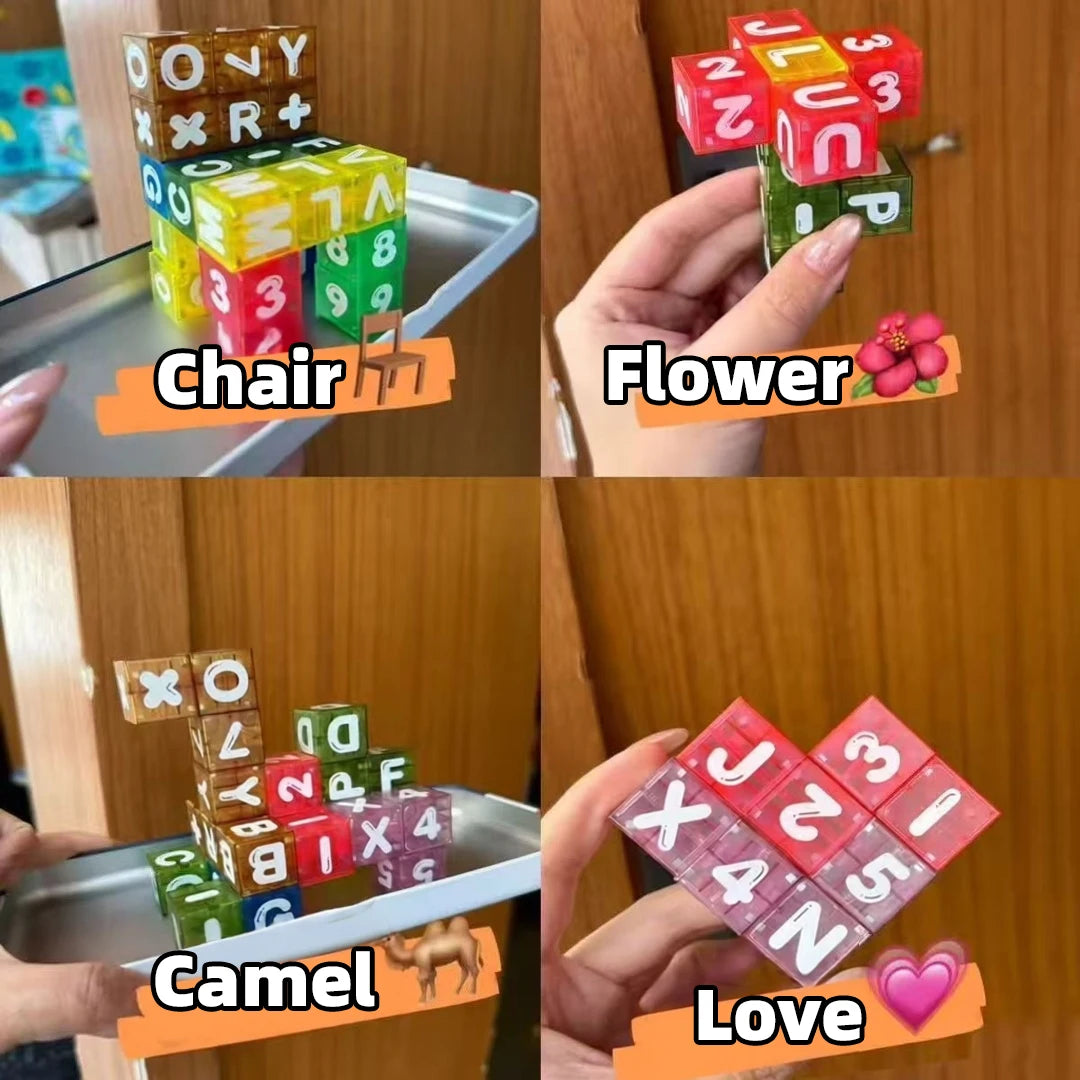 Digital and Alphabetic Block Magnetic Building Blocks Jigsaw Puzzle Early Education Children's Educational Toy Tabletop Game Bab