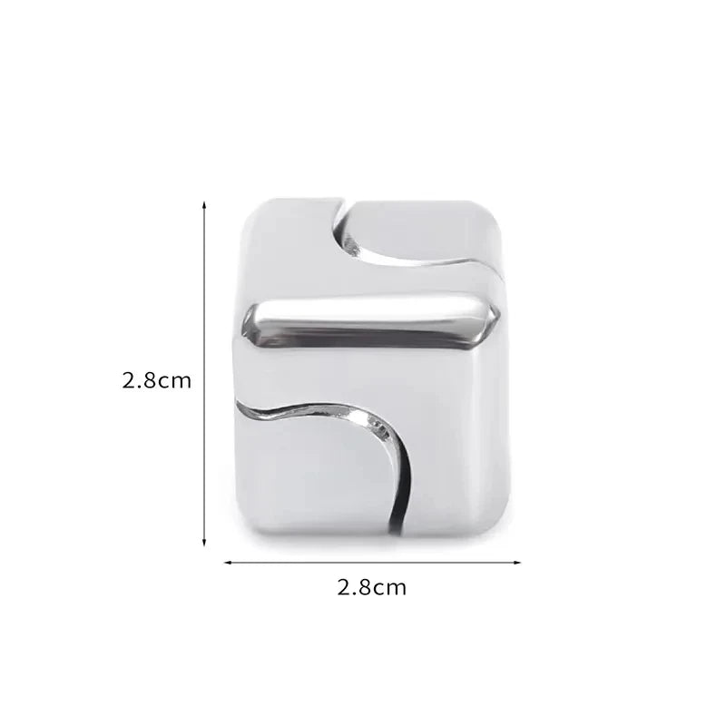 Metal Cube Spinner Fidget Toy Fingertips 3D Puzzle Gyro Gear Sensory Anti Stress Relief Educational Games for Kids Adults