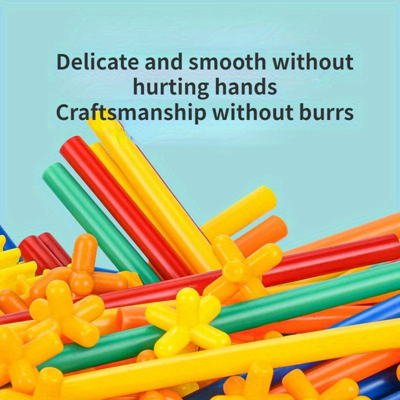 Building Toys Made of Straw, a Set of Interlocking Plastic Engineering Blocks Designed for Children, Suitable As a Gift
