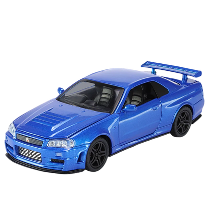 1:32 GTR R34 SKYLINE Fast Alloy Simulation Car Model Diecasts & Toy Vehicles And Furious Cars Decoration Toys gift for collectio