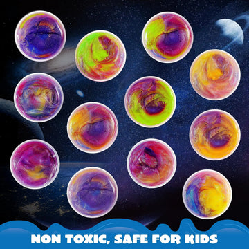 Joyfy 36 Pcs Galaxy Slime Cup Party Favors Stretchy Non-Sticky Safe for Classroom Reward Birthday Party Supplies