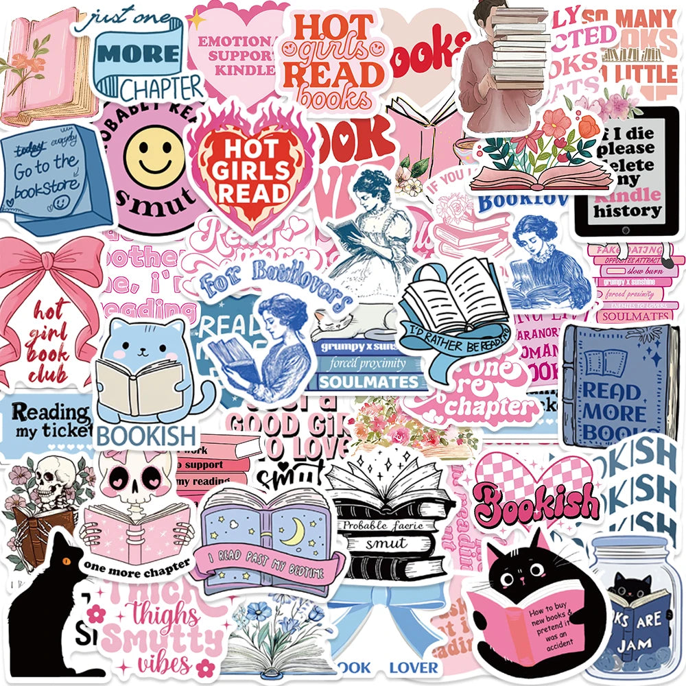 150pcs Bookish Smut Vinyl Stickers Reusable Graffiti Decals for Laptops Water Bottles Skateboards Perfect for Art Craft Lovers