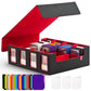 Card Storage Box, Holds 2400+ Single Sleeved Cards, Includes 4 Card Stoppers and 24 Card Dividers, Suitable for TCG Trading Card