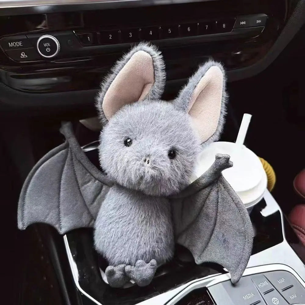 Kartoon 22cm Bat Plush Toy Soft Stuffed Cartoon Bat Plushies Grey Funny Design Bat Pig Doll Halloween Decoration