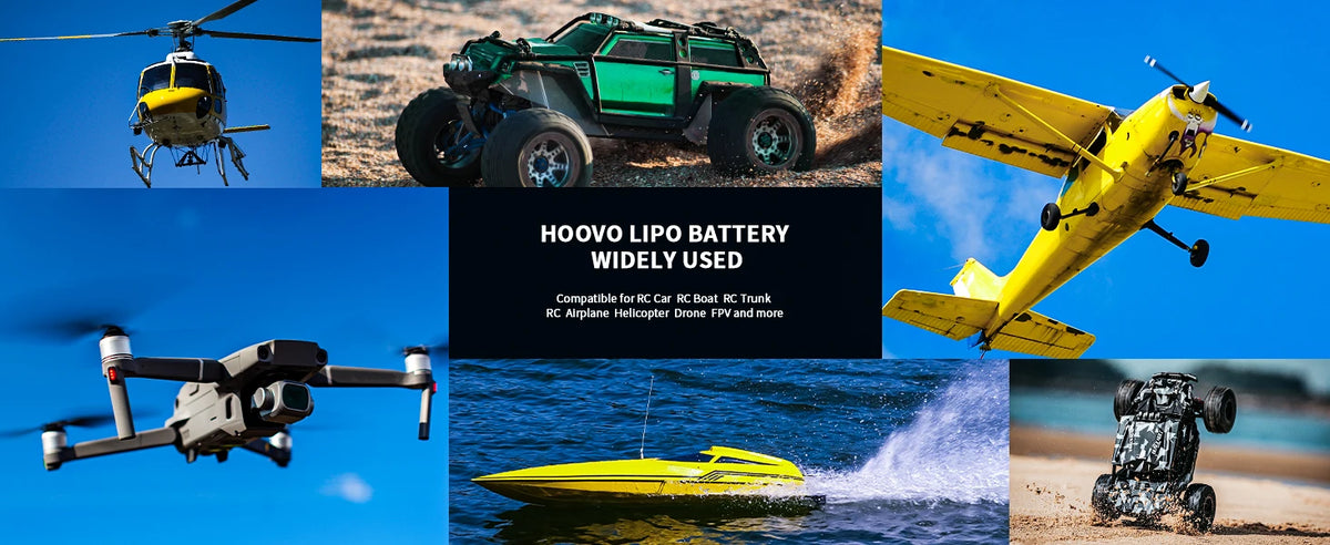 HOOVO 2S RC Battery 2200mAh 100C 7.4V Shorty RC Lipo Battery with T Connector for RC Airplane Quadcopter FPV Racing Drone Car
