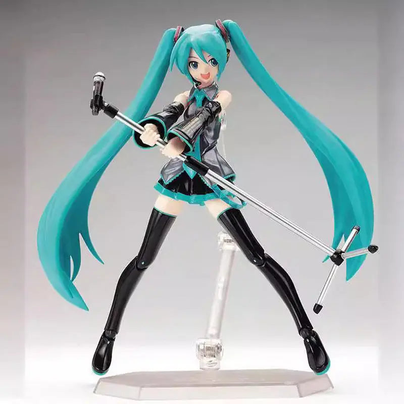 Figma 014 114 Hatsune Miku Anime Action Figurine Joint Movable Face Interchangeable Singer Collectible Model Desktop Decoration