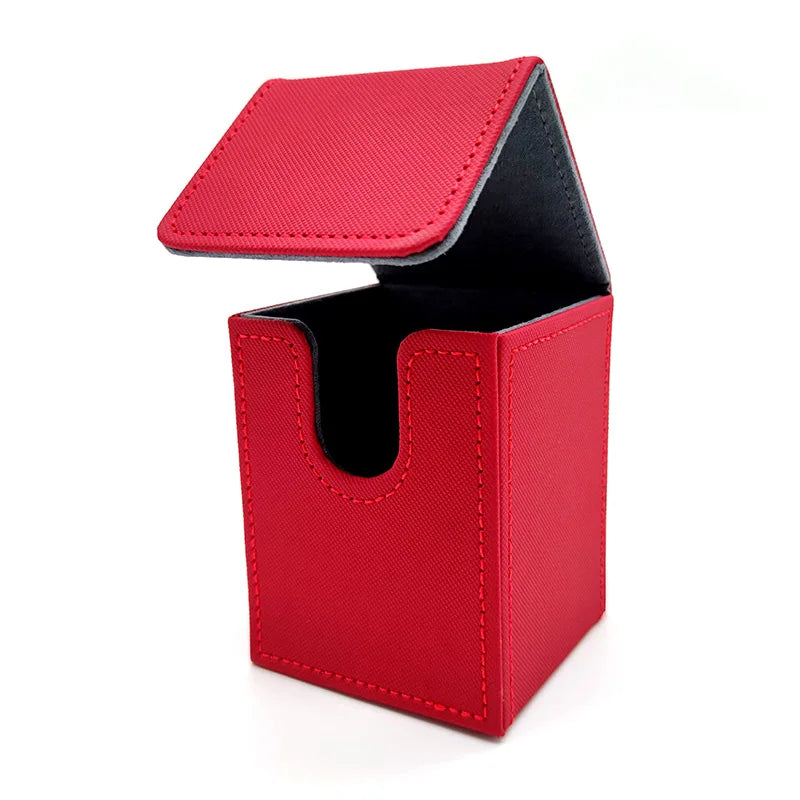 Upgraded PU Leather Trading Card Deck Box - Side-Loading Storage Case for Card Protection, Portable & Versatile