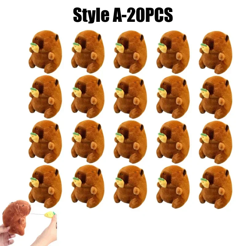 Cute 12cm Plush Capybara Keychain Snot Pulling Charm Cartoon Stuffed Animal School Bag Pendant Gift For Kids Adults