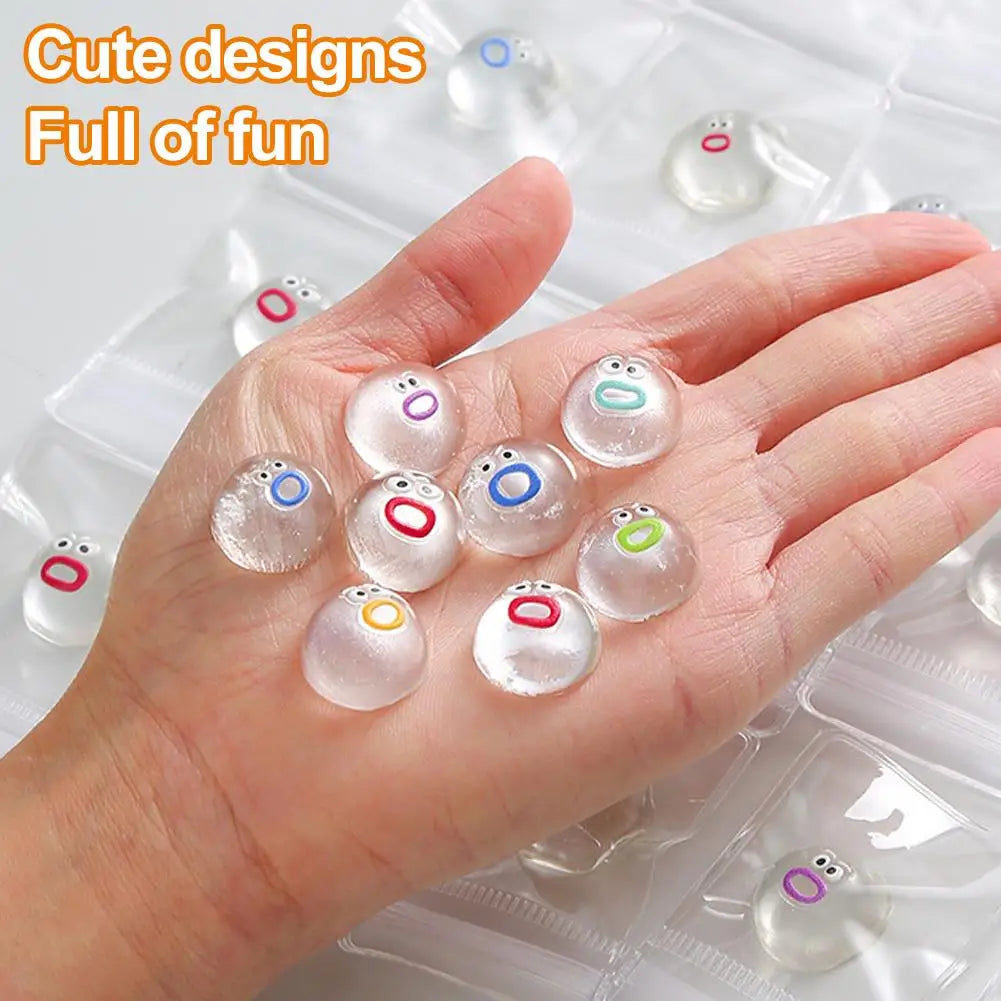 1-20pcs Mini Cute Transparent Fidget Small Silicone Emotion Fidget Poppers Sensory Fidget Toys Soft Funny Stress Relieving Toys