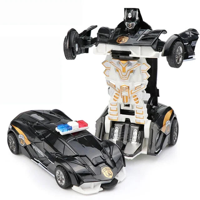 Mini 2 In 1 Car Toys One-key Transformable Car Toys Automatic Transforming Robot Model Car Diecasts Toy Boys Gifts Children Toy
