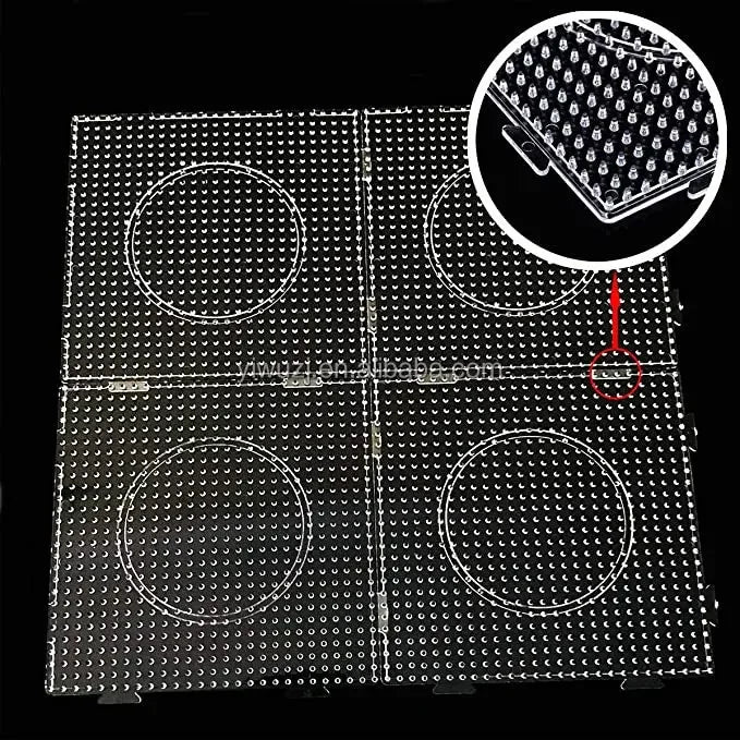 5mm Fuse Beads Pegboards Large Plastic Bead Pegboard Fuse Beads Boards with Beads Square Peg Boards Kit for Kids DIY Craft Beads