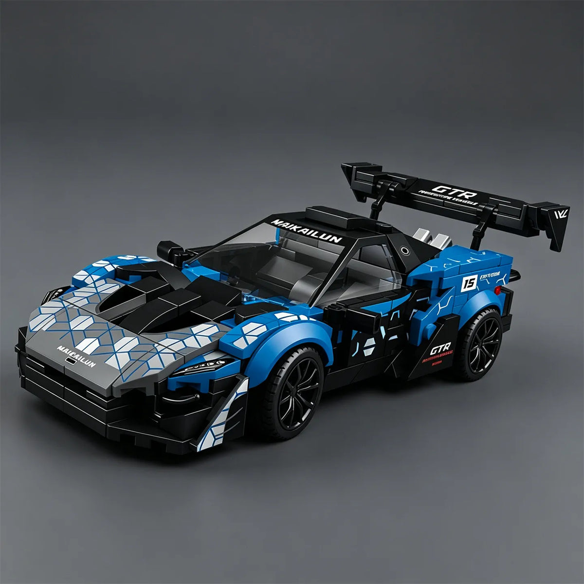GTR MOC City Series Supercar EVO Building Blocks P1 Race Car Model  Toy Small-Scale Car Model Luxury Car Blue Storm